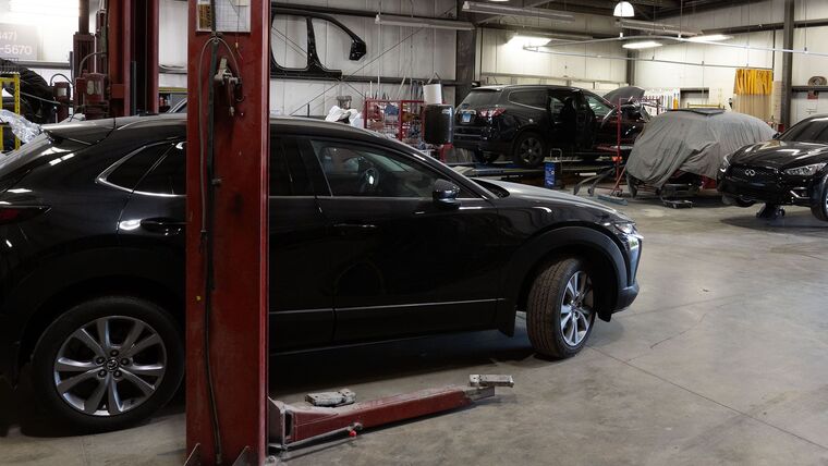 Vehicles in the Hainesville production bay